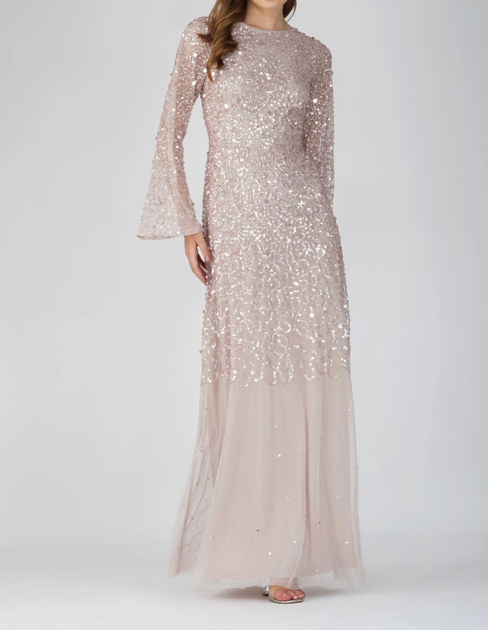 Long Sleeve Embellished Maxi Dress