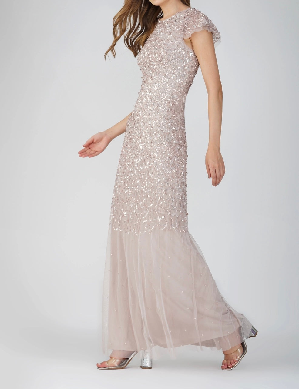 Short Sleeve Embellished Maxi Dress