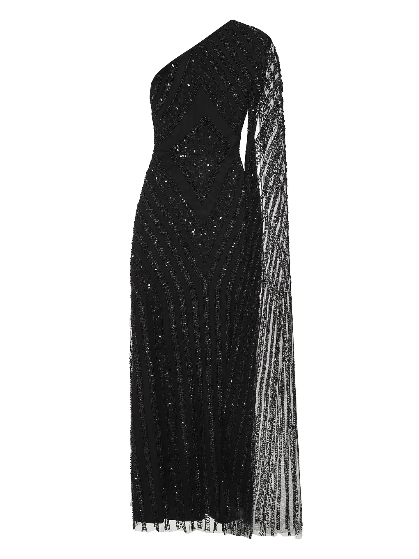 Black Sequin Maxi Dress