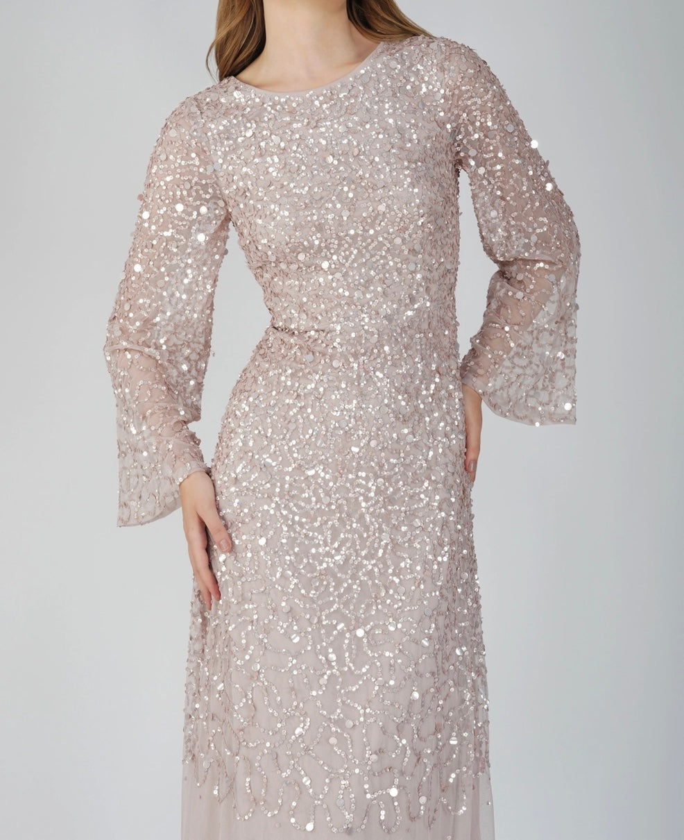 Long Sleeve Embellished Maxi Dress