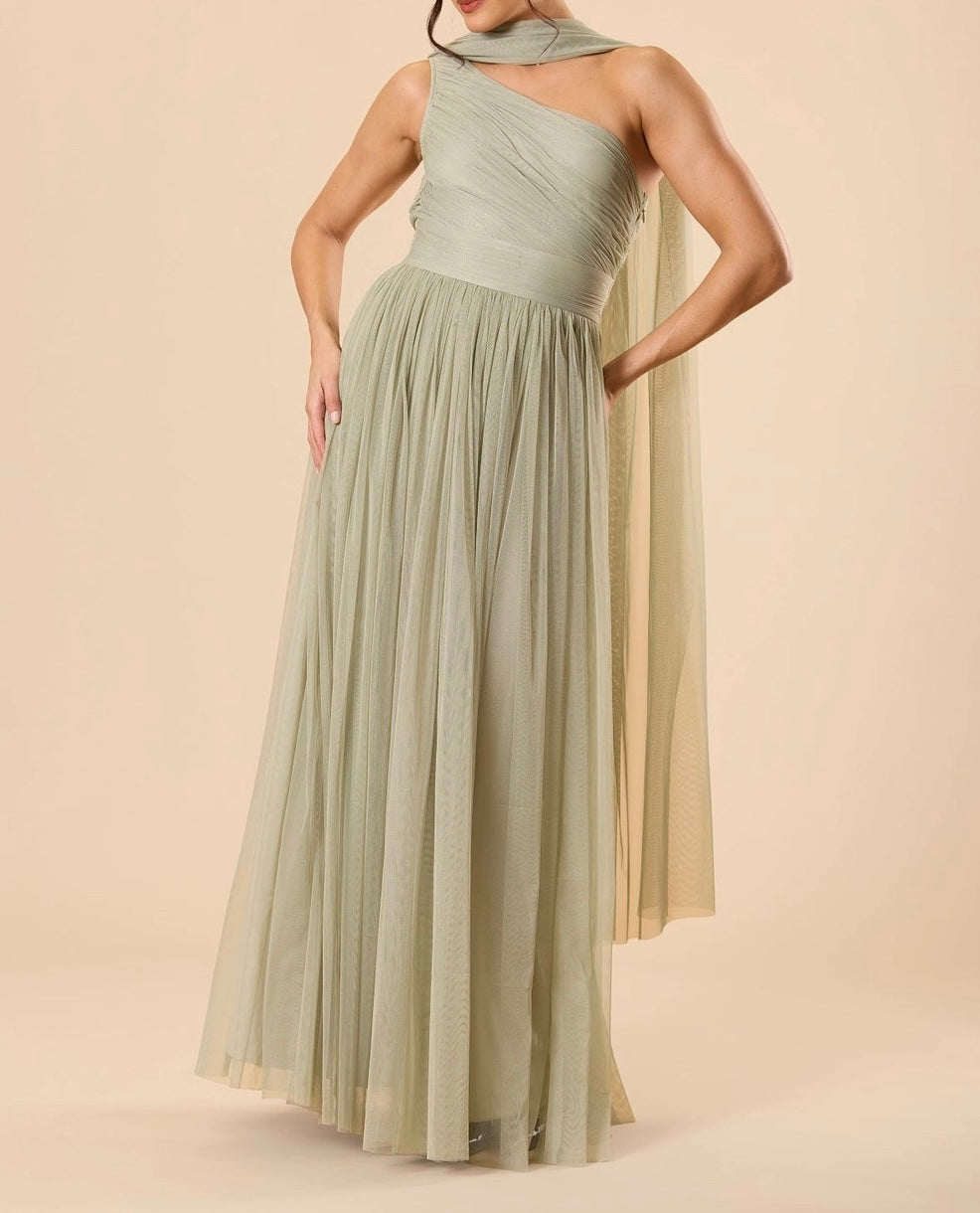 Sage Tulle Maxi Dress