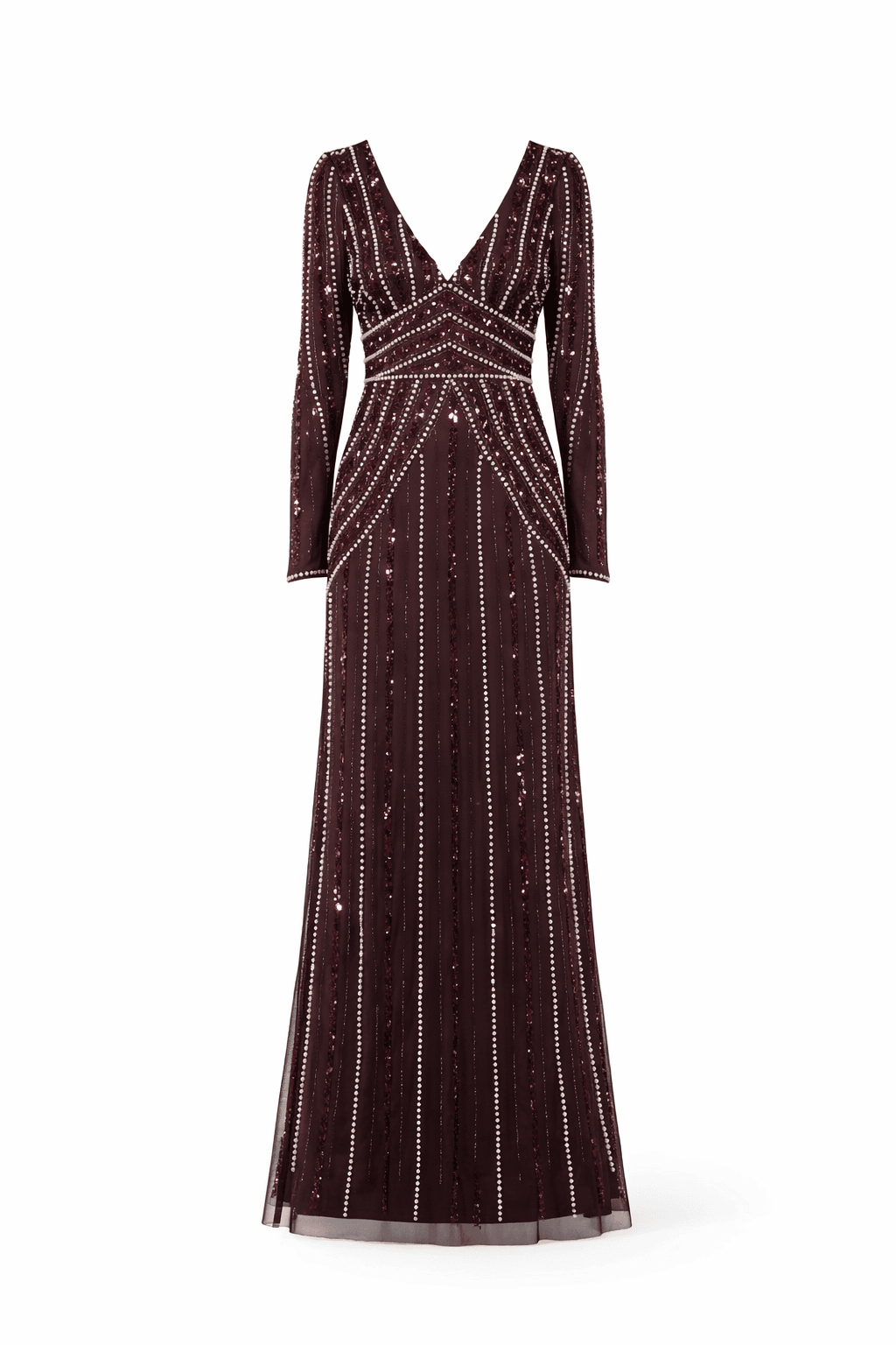 Coffee Embellished Maxi Dress