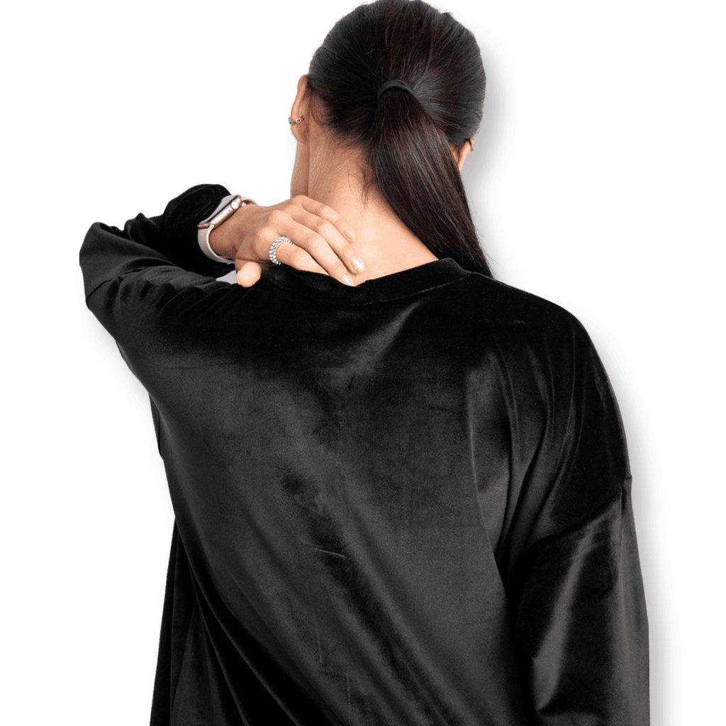 Maternity Black Velvet Set